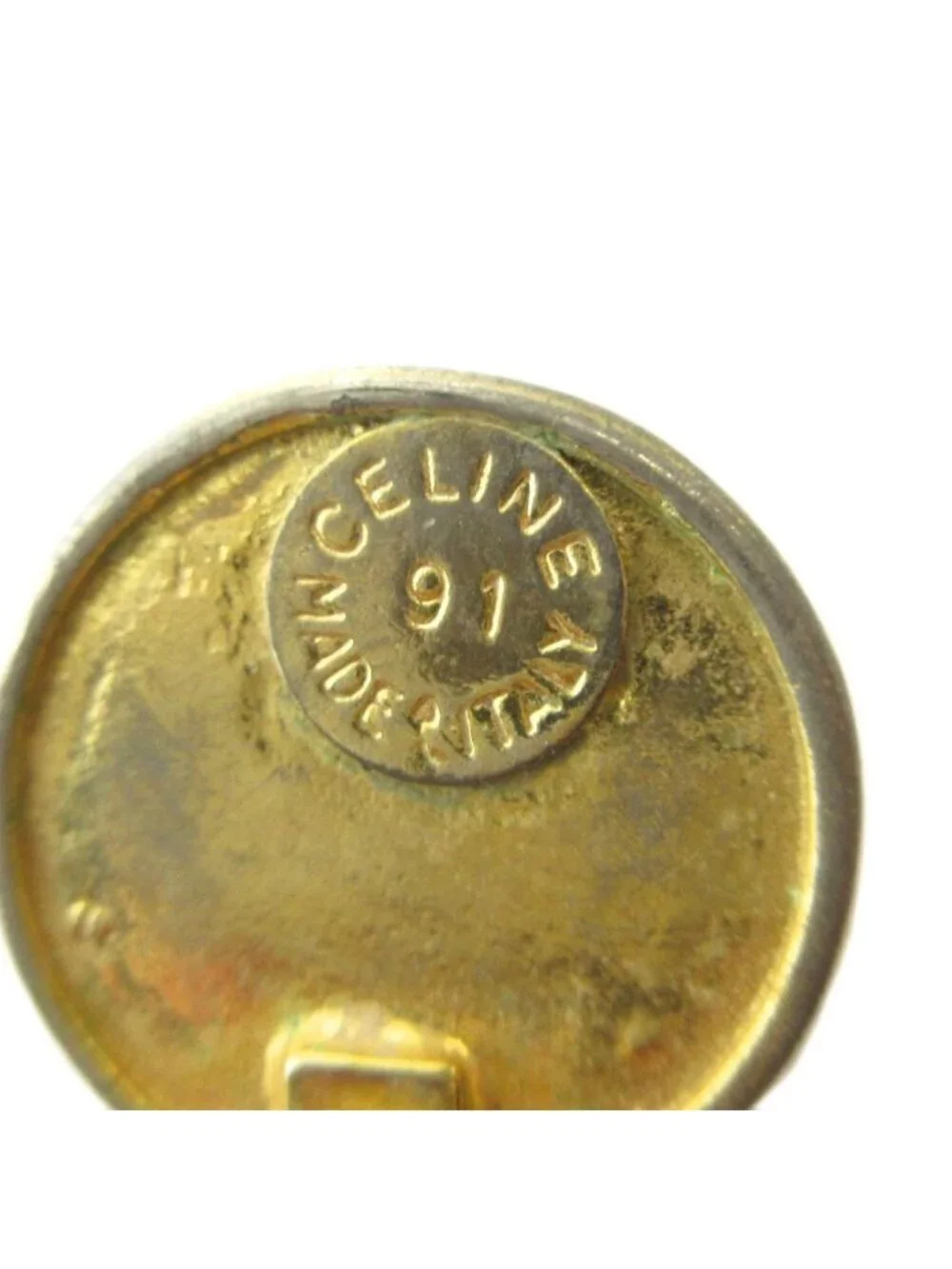 Celine Earrings Clip on Rhinestone Gold